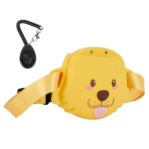 RMOKISIN Leckerli-Tasche für Hunde mit Klicker-Magnetverschluss, Silikon-Fanny-Tasche für Haustier-Training, verstellbarer Hüftgurt, auslaufsicher, ideal für Spaziergänge (Golden Retriever) von RMOKISIN