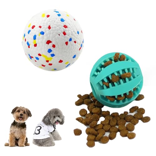 2 StüCk Hundeball UnzerstöRbar, Hundespielzeug Ball, Hundeball, Kauspielzeug Hund, Futterball, Snackball Hund, Leckerli Ball füR Hunde, Hundespielzeug Welpen, füR GroßE, MittelgroßE, Kleine Hunde von RNXSIB