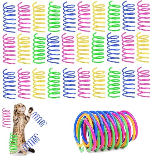 RNXSIB 40 Stück Sprungfeder Spielzeug, Katzenspielzeug,Katzenspielzeug Federn,Katzenspielzeug Plastik Spiralen Katzenspielzeug Spirale Set Neuheit Haustiere Spielzeug für Katze Kätzchen RNXSIB 40 Stück Sprungfeder Spielzeug, Katzenspielzeug,Katzenspielzeug Federn,Katzenspielzeug Plastik Spiralen Katzenspielzeug Spirale Set Neuheit Haustiere Spielzeug für Katze Kätzchen von RNXSIB