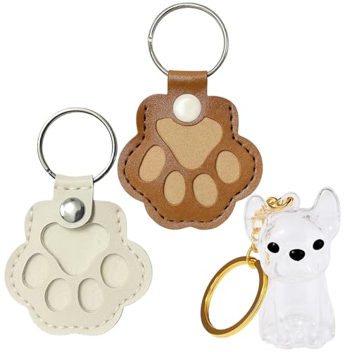 RNXSIB 3er Set Tierhaar Anhänger - Schlüsselanhänger für Hundeerinnerung & Katzen Erinnerung aus Leder - Haustier Gedenk Geschenk mit Aufbewahrung für Tierhaare - Weiß & Hellbraun RNXSIB 3er Set Tierhaar Anhänger - Schlüsselanhänger für Hundeerinnerung & Katzen Erinnerung aus Leder - Haustier Gedenk Geschenk mit Aufbewahrung für Tierhaare - Weiß & Hellbraun von RNXSIB