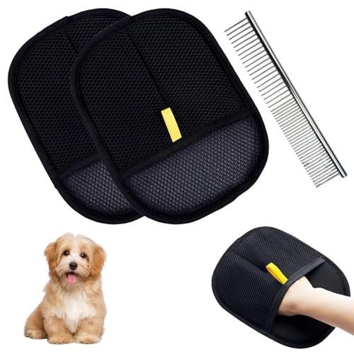 RNXSIB 2 Stück Fellmagnet Und Einen Kamm, Fellmagnet, Glove,15 cm X 20 cm Double Sided Grooming Glove RNXSIB 2 Stück Fellmagnet Und Einen Kamm, Fellmagnet, Glove,15 cm X 20 cm Double Sided Grooming Glove von RNXSIB