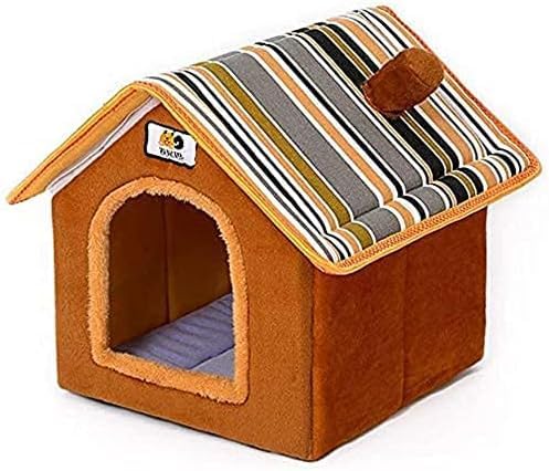 Bequemes Haustier-Katzen-Hundehaus, abnehmbares Hunde-Katzenbett, Haustier, Allwetter-Katzen-Hundehaus, Katzen-Welpen-Unterschlupf (Braun) von ROADDPMATE
