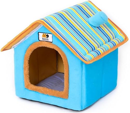 Bequemes Haustier-Katzen-Hundehaus, abnehmbares Hunde-Katzenbett, Haustier, Allwetter-Katzen-Hundehaus, Katzen-Welpen-Unterschlupf (blau von ROADDPMATE