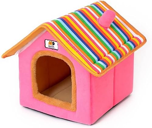 Bequemes Haustier-Katzen-Hundehaus, abnehmbares Hunde-Katzenbett, Haustier, Allwetter-Katzen-Hundehaus, Katzen-Welpenunterstand (Rosa) von ROADDPMATE