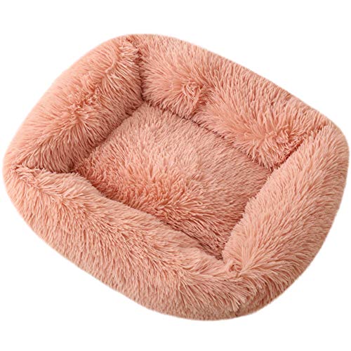 ROADDPMATE Donut Hunde- und Katzenbett, gemütliches Haustierbett, beruhigend, selbstwärmend, weiches Plüschkissen, verbesserter Schlaf für Katzen, kleine, mittelgroße Hunde (Roségold, klein) von ROADDPMATE