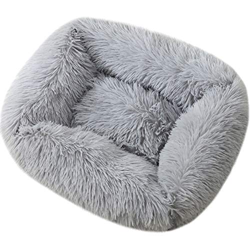 ROADDPMATE Donut Hunde- und Katzenbett, gemütliches Haustierbett, beruhigend, selbstwärmend, weiches Plüschkissen, verbesserter Schlaf für Katzen, kleine, mittelgroße Hunde (grau, klein) von ROADDPMATE