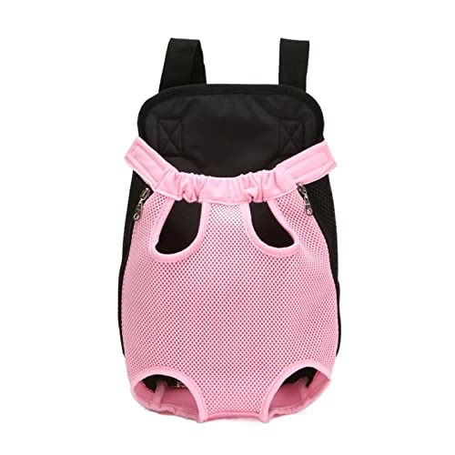 Haustierbedarf, Denim-Tragetasche, Outdoor-Reiserucksack, atmungsaktiv, Netzstoff, tragbare Hundetasche für kleine Hunde, Welpen, Katzen, Tragetaschen (Farbe: Rosa, Größe: L) von ROBAUN