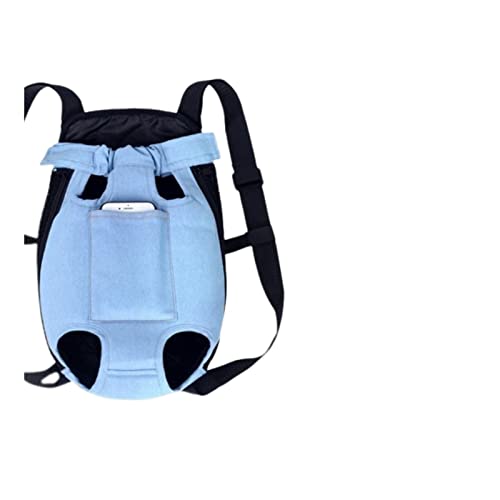 Haustierbedarf, Denim-Tragetasche, Outdoor-Reiserucksack, atmungsaktives Netzgewebe, tragbare Hundetasche für kleine Hunde, Welpen, Katzen, Tragetaschen (Farbe: Hellblau, Tasche 2, Größe: XL) von ROBAUN
