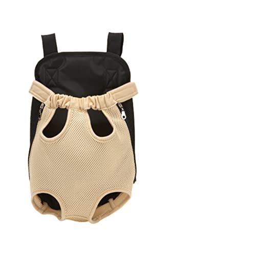 Haustierbedarf, Denim-Tragetasche, Outdoor-Reiserucksack, atmungsaktives Netzgewebe, tragbare Hundetasche für kleine Hunde, Welpen, Katzen, Tragetaschen (Farbe: Hellkaffee 2, Größe: XL) von ROBAUN