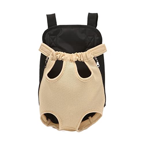 Haustierbedarf, Denim-Tragetasche, Outdoor-Reiserucksack, atmungsaktives Netzgewebe, tragbare Hundetasche für kleine Hunde, Welpen, Katzen, Tragetaschen (Farbe: heller Kaffee, Größe: XL) von ROBAUN