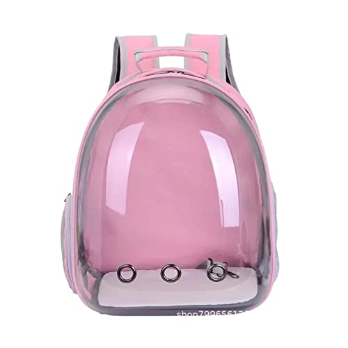 Haustierbedarf, Katzentasche, atmungsaktiv, tragbar, Katzentransportrucksack, Reiserucksack und Hund, transparenter Weltraum, Haustierrucksack (Farbe: Stil-Rosa) von ROBAUN