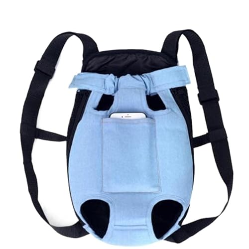Haustierbedarf, Netz-Rucksack, Outdoor-Reiseprodukte, atmungsaktive Camouflage-Taschen für kleine Hunde, Katzen, Chihuahua-Rucksack (Farbe: hellblauer Denim, Größe: XL) von ROBAUN