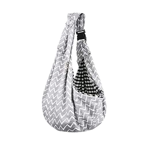 Haustierbedarf, atmungsaktive Haustiertasche, faltbarer Hunderucksack, tragbar, einzelne Schulter, Umhängetasche, einfarbig, Haustier-Outing, Reisetasche, Haustierzubehör (Farbe: gewelltes Grau) von ROBAUN