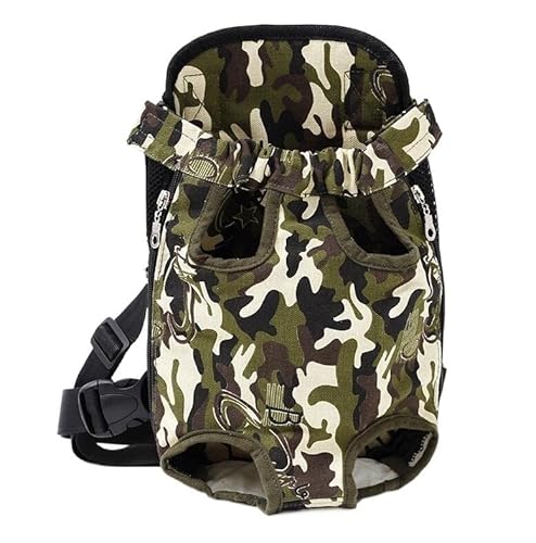 Haustierbedarf Haustier-Hunde-Netz-Rucksack, Outdoor-Reiseprodukte, atmungsaktive Camouflage-Taschen für kleine Hunde, Katzen, Chihuahua-Rucksack (Farbe: Armeegrün, Größe: XL) von ROBAUN