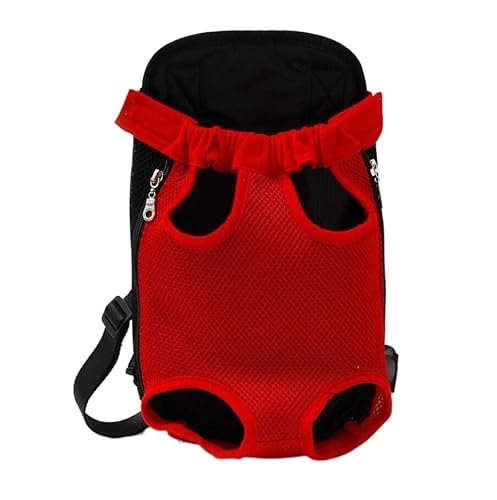 Haustierbedarf Haustier-Hunde-Netz-Rucksack, Outdoor-Reiseprodukte, atmungsaktive Camouflage-Taschen für kleine Hunde, Katzen, Chihuahua-Rucksack (Farbe: Rot, Größe: M) von ROBAUN