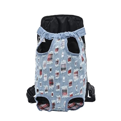 Haustierbedarf Haustier-Hunde-Netz-Rucksack, Outdoor-Reiseprodukte, atmungsaktive Camouflage-Taschen für kleine Hunde, Katzen, Chihuahua-Rucksack (Farbe: helles Denim, Größe: XL) von ROBAUN