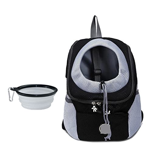 Haustierbedarf Haustier Hundetasche Rucksack Outdoor Tragbare Hundetasche Rucksack Out Doppelschulter Reise für Hunde Reise-Set (Farbe: Schwarz mit Schüssel, Größe: S für 0-5 kg) von ROBAUN