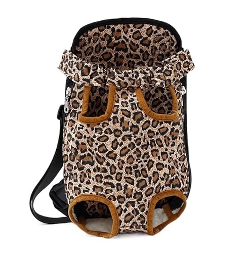 Haustierbedarf Haustier-Netzrucksack für Hunde Outdoor-Reiseprodukte atmungsaktive Tarnbeutel für kleine Hunde Katzen Chihuahua Rucksack (Farbe: Leopard, Größe: M von ROBAUN