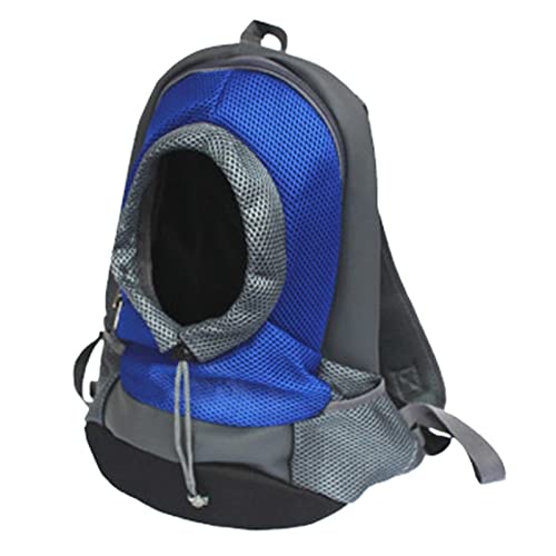 Haustierbedarf Hund Outdoor Rucksack Welpen Tasche Katze Frontrucksack Kopf Hund Taschen für kleine Hunde (Farbe: Blau, Größe: 40 x 35 x 17 cm) von ROBAUN