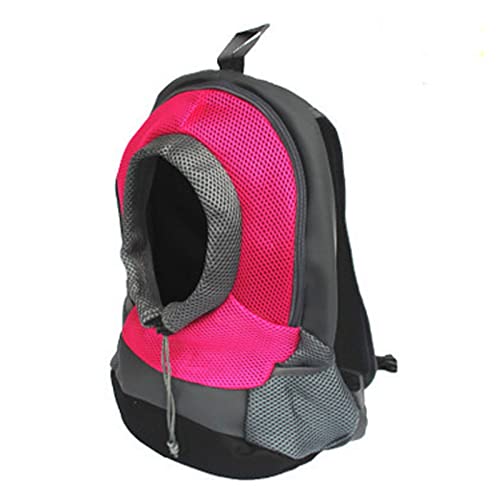 Haustierbedarf Hund Outdoor Rucksack Welpen Tasche Katze Frontrucksack Kopf Hund Taschen für kleine Hunde (Farbe: Rosenrot, Größe: 35 x 30 x 14 cm) von ROBAUN