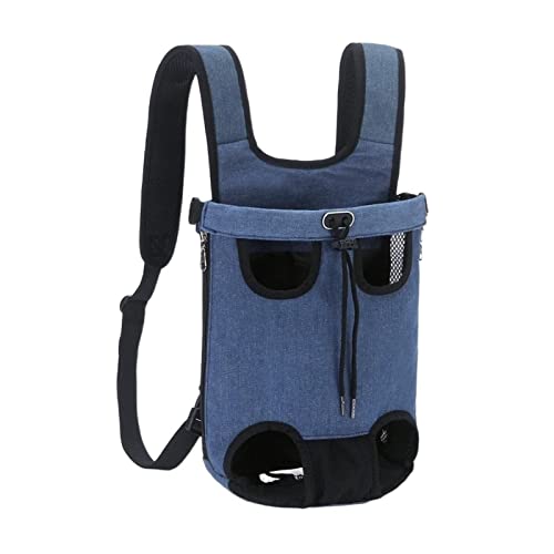 Haustierbedarf Hunderucksack Haustier Outdoor Reise Handtaschen Katze Atmungsaktive Tragetasche Mesh Tasche Faltbar Tragbar (Farbe: Blau, Größe: 39-43 cm) von ROBAUN