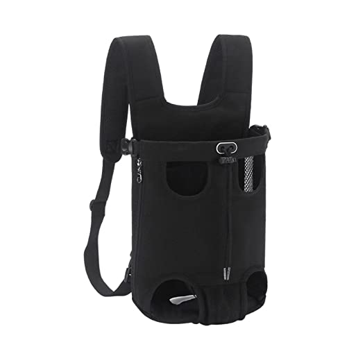 Haustierbedarf Hunderucksack Haustier Outdoor Reise Handtaschen Katze Atmungsaktive Tragetasche Mesh Tasche Faltbar Tragbar (Farbe: Schwarz, Größe: 29–34 cm) von ROBAUN