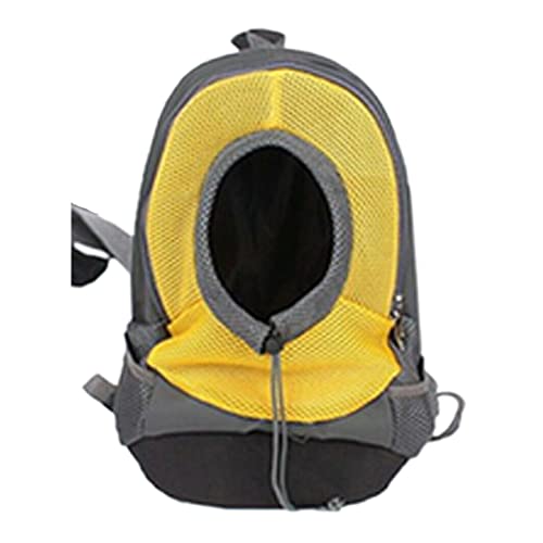 Haustierbedarf Outdoor Haustier Hunderucksack Welpentasche Katze Vorderrucksack Kopf Hundetaschen für kleine Hunde (Farbe: Gelb, Größe: 35 x 30 x 14 cm) von ROBAUN