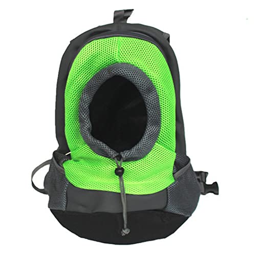 Haustierbedarf Outdoor Haustier Hunderucksack Welpentasche Katze Vorderrucksack Kopf Hundetaschen für kleine Hunde (Farbe: Grün, Größe: 35 x 30 x 14 cm) von ROBAUN