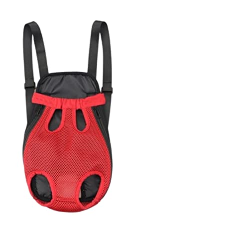 Haustierzubehör Haustiere Denim Tragetasche Outdoor Reiserucksack Atmungsaktiv Mesh Tragbare Hundetasche für Kleine Hunde Welpen Katzen Tragetaschen (Color : Red Shoulder Pads, Size : S) von ROBAUN