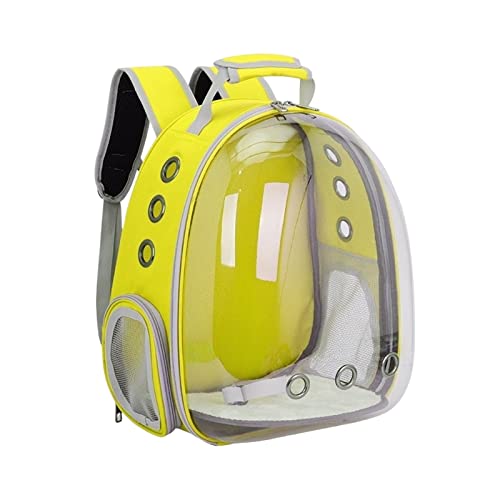 __PLACEHOLDER_BRAND_0__ Haustierbedarf, Katze, Atmungsaktiv, tragbar, Katze, Reisetasche, Transport, Rucksack, Reise, Rucksack und Hund, transparent, Platz für Haustiere, Farbe: Stil - Gelb von ROBAUN