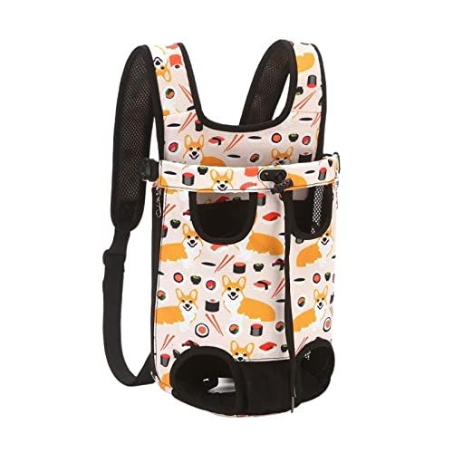 __PLACEHOLDER_BRAND_0__ Haustierbedarf Hund Rucksack Haustier Reisen im Freien Handtaschen Katze atmungsaktiv Transport Mesh Tragbare Falttasche (Farbe: Corgi-Gelb, Größe: 29-34 cm) von ROBAUN