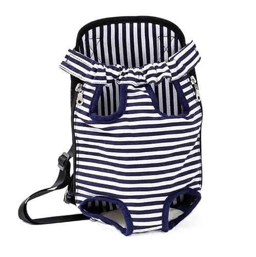 __PLACEHOLDER_BRAND_0__ Haustierbedarf Rucksack aus Netzgewebe für Hunde, Outdoor-Reiseprodukte, atmungsaktive Tarnbeutel für kleine Hunde, Katzen, Chihuahua, Rucksack, Farbe: Blauweiße Streifen, von ROBAUN