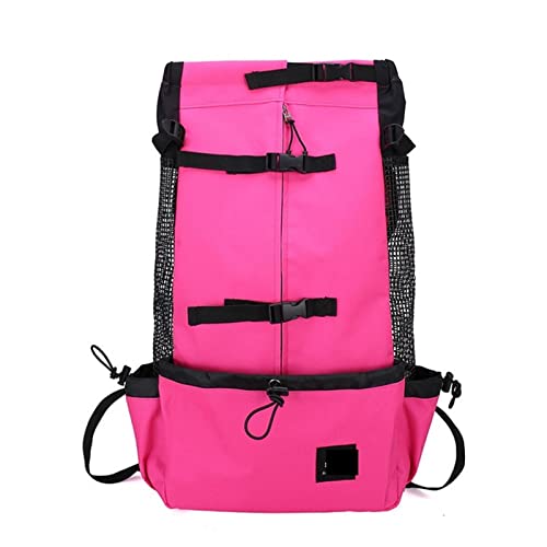 Pet Supplies Atmungsaktive Hundetasche für große Hunde Golden Retriever Bulldogge Rucksack verstellbare Reisetaschen Haustierprodukte (Farbe: Rosarot, Größe: von ROBAUN