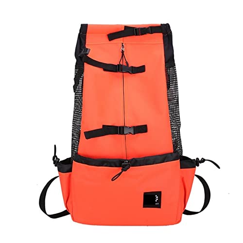 ROBAUN Haustierbedarf, atmungsaktive Haustiertasche für große Hunde, Golden Retriever, Bulldogge, Rucksack, verstellbare Reisetaschen, Haustierprodukte (Farbe: Orange, Größe: XL) von ROBAUN
