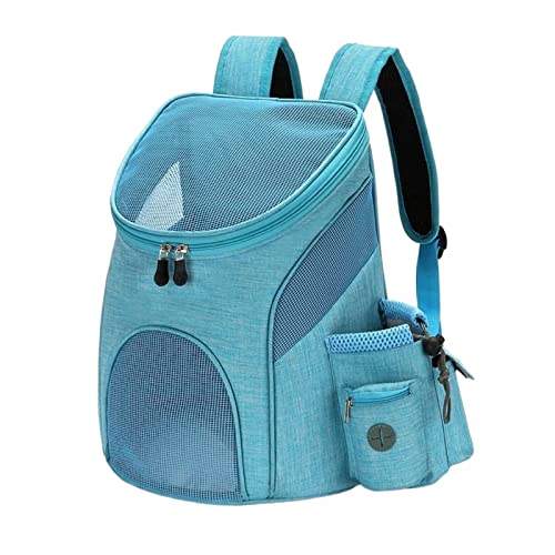 ROBAUN Haustierbedarf, tragbare Netz-Hundetasche, atmungsaktiver Hunderucksack, faltbar, große Kapazität, Katzentragetasche, tragbar, Outdoor-Reisen, Haustier (Farbe: Hellblau, Größe: S) von ROBAUN