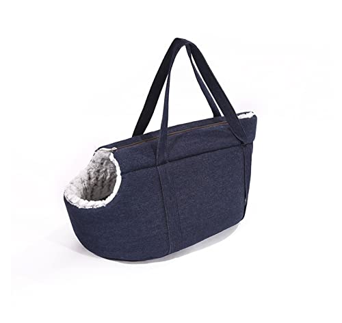 ROBAUN Haustierbedarf, warme Haustier-Tragetasche, Denim-Tragetasche, Rucksack, Handtasche, Reisetasche für kleine Katzen, Hunde, Haustierbedarf (Farbe: Blau, Größe: 50 x 30 cm) von ROBAUN