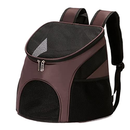 ROBAUN Haustierbedarf Mesh Haustier Hunderucksack Atmungsaktive Tasche Hund Katze Große Kapazität Outdoor Reisen Doppelte Umhängetasche (Farbe: Braun) von ROBAUN