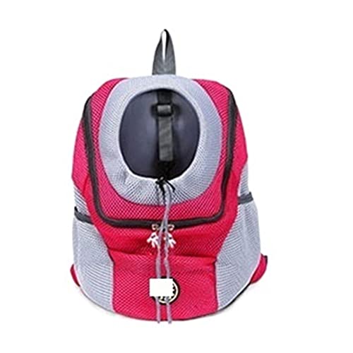 ROBAUN Haustierbedarf Outdoor Haustier Hundetasche Tragbarer Reiserucksack Vordertasche Doppelschulter Netzrucksack Kopf Tragetaschen (Farbe: Rot, Größe: für 0-3 kg) von ROBAUN