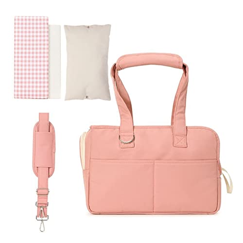 ROBAUN Haustierbedarf Welpentasche Kleine Hundetasche Welpe Handtasche Welpe Haustier Rucksack Hund Gassi Gehen Taschen Tragen für Chihuahua für einen kleinen Hund (Farbe: Rosa Tasche und Gurt, Größe von ROBAUN