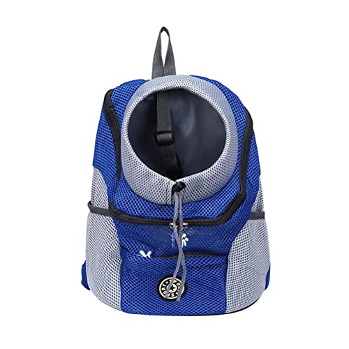 ROBAUN Pet Supplies Tragbare Netztasche für Hunde, Doppel-Schulter-Reiserucksack, Outdoor, Haustier, Hund, Vordertasche, Rucksack (Farbe: Blau, Größe: S) von ROBAUN