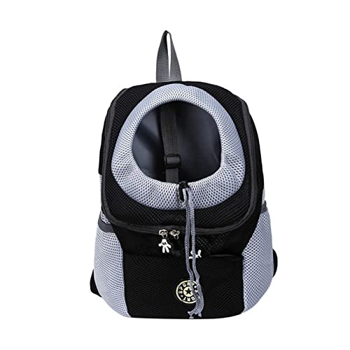 ROBAUN Pet Supplies Tragbare Netztasche für Hunde, Doppel-Schulter-Reiserucksack, Outdoor, Haustier, Hund, Vordertasche, Rucksack (Farbe: Schwarz, Größe: L) von ROBAUN
