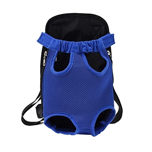 ROBAUN Tragbarer Haustierbedarf Hund Rucksack Reise im Freien Riemen für Haustiere Umhängetasche Vorderbein verstellbare Tasche Mesh Hund Gurt Rucksack (Farbe: Blau) von ROBAUN