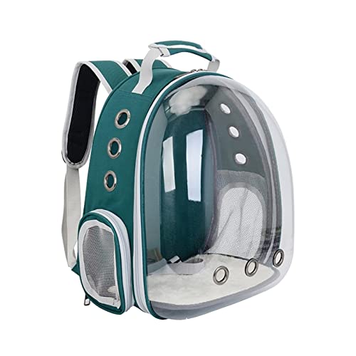 Zubehör für Haustiere, Katze, atmungsaktiv, tragbar, Katze, Reisetasche, Transport, Rucksack, Reise, Rucksack und Hund, transparent, Platz für Haustiere, Farbe: Stil – Grün von ROBAUN