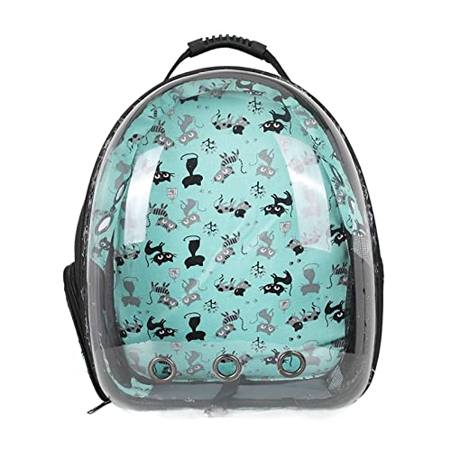 Zubehör für Haustiere Katze Tasche Pet Umhängetasche Katze Rucksack Katze Tasche Outdoor Pet Bag Atmungsaktiv Reise Transparente Tasche für Kätzchen Kleine Hunde (Color : Green Cat) von ROBAUN