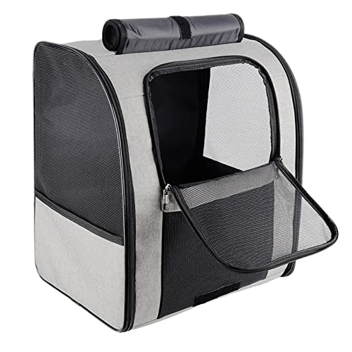 Zubehör für Haustiere Pet Bag Cat Bag Pets Rucksack Outgoing Carry Cats Double Shoulder Bag Travel (Color : Grau, Size : L Within 10kg) von ROBAUN