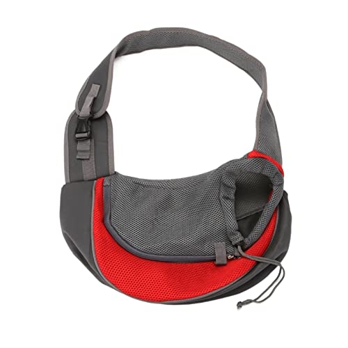Zubehör für Haustiere Pet Bag Outdoor Reise Katze Hund Tragbare Crossbody Umhängetasche Atmungsaktive Mesh Pet Rucksack Tragetasche Hundebedarf (Color : Red G605A, Size : L) von ROBAUN