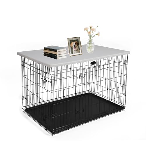 Rockever 96,5 cm Hundekäfig-Topper Arbeitsplatte für 91,4 cm Hundekäfig, Kunststoff-Hundehütten-Topper, rutschfeste Haustierbox-Tischauflage mit Schrauben, leicht zu reinigen (Kiste nicht im von ROCKEVER