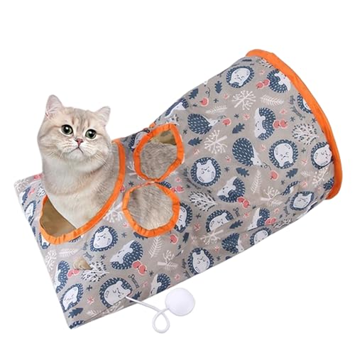 Katzenspieltunneltasche,Faltbare Katzentunneltasche | Spielzeug für gelangweilte Katzen im Tunnel - Kreative, zusammenklappbare, langlebige, Bezaubernde Katzen-Crinkle-Tasche mit Pfotendesign Rockia von ROCKIA