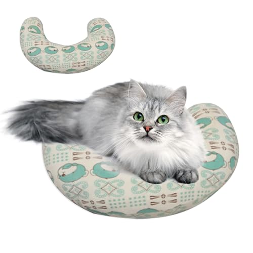 ROCKIA Beruhigungskissen für Katzen, U-förmiges Kissen für den Kopf, weicher Halswirbelschutz, Kinnstützkissen, Schlafverbesserung, Kätzchen, mittelgroße Hunde, große Katzen ROCKIA Beruhigungskissen für Katzen, U-förmiges Kissen für den Kopf, weicher Halswirbelschutz, Kinnstützkissen, Schlafverbesserung, Kätzchen, mittelgroße Hunde, große Katzen von ROCKIA
