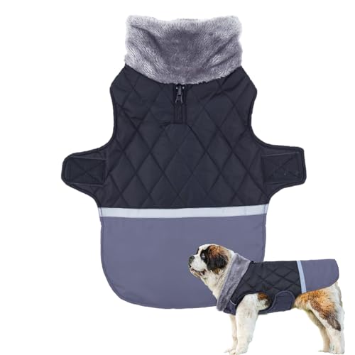 ROCKIA Fellkragen-Hundemantel, Winter-Hundemantel - Wendbare warme Hundekleidung | Reflektierender Kaltwettermantel für Hunde mit Fellkragen, kältebeständige Haustierkleidung für mittelgroße Hunde ROCKIA Fellkragen-Hundemantel, Winter-Hundemantel - Wendbare warme Hundekleidung | Reflektierender Kaltwettermantel für Hunde mit Fellkragen, kältebeständige Haustierkleidung für mittelgroße Hunde von ROCKIA